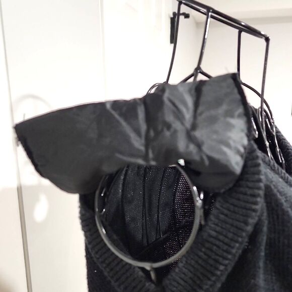 VINTAGE 80s SHENANIGANS Grandmacore Sweater Black sz Medium silver applique knit - Picture 6 of 12